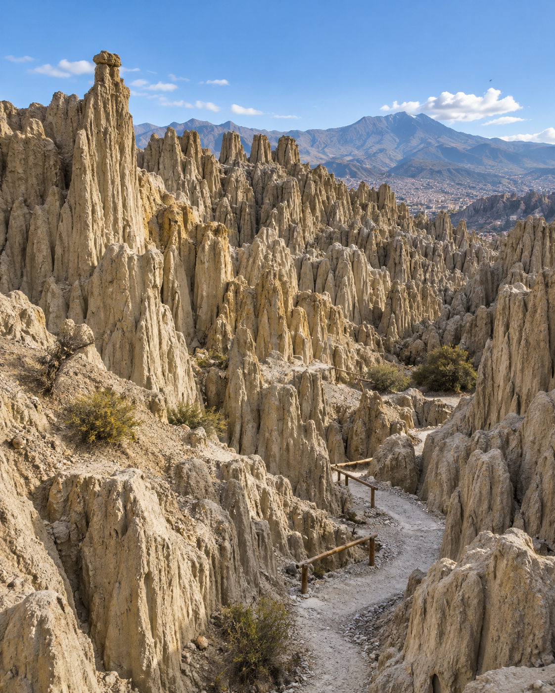 Formaciones erosionadas de arcilla y arenisca en el Valle de la Luna.